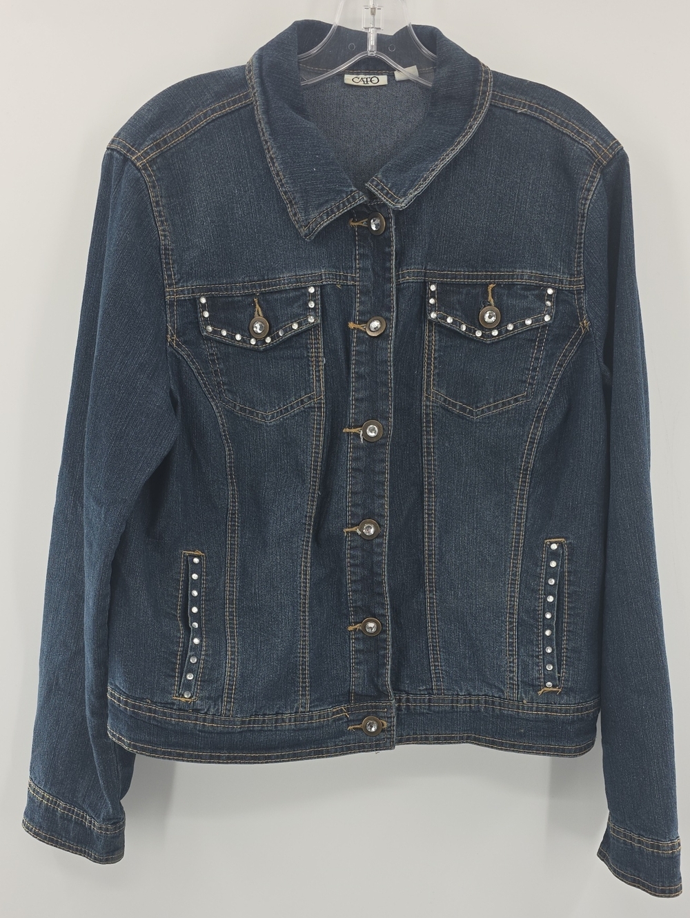 Cato Dark Blue Jean Jacket with Stud Accents
